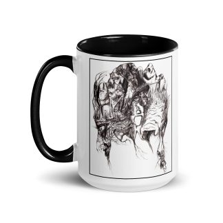 'Into' White Mug with Black Color Inside
